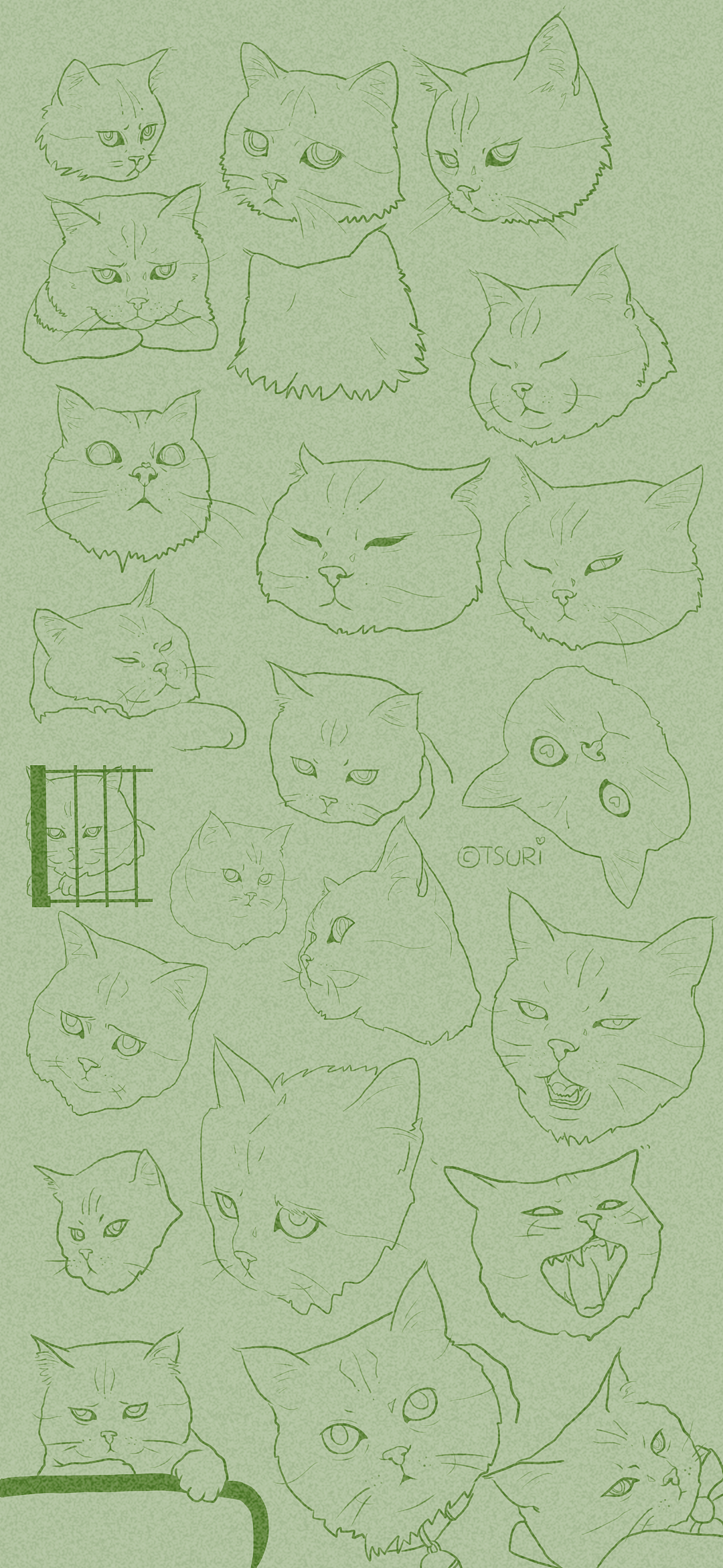 猫咪手机壁纸（图ZMjM2NzI5OTU2） - 图案 - 站酷设计师Tsuripink原创素材 - 站酷ZCOOL