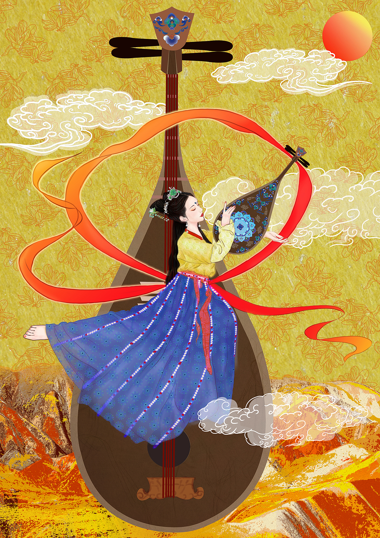 丝韵敦煌（图ZMjQ4NDEwMjky） - 商业插画 - 站酷设计师哈楚巴卡卡原创素材 - 站酷ZCOOL