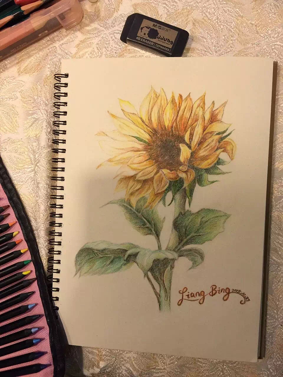 彩铅向日葵|插画|创作习作|梁让让 - 原创作品 - 站酷 (zcool)