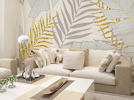 北欧简约居家风本视艺制墙面彩绘 纯手工彩绘