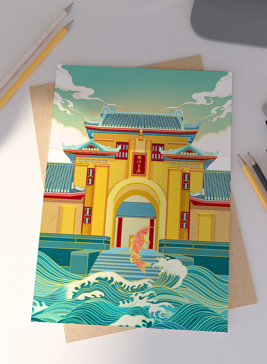中国传统建筑插画