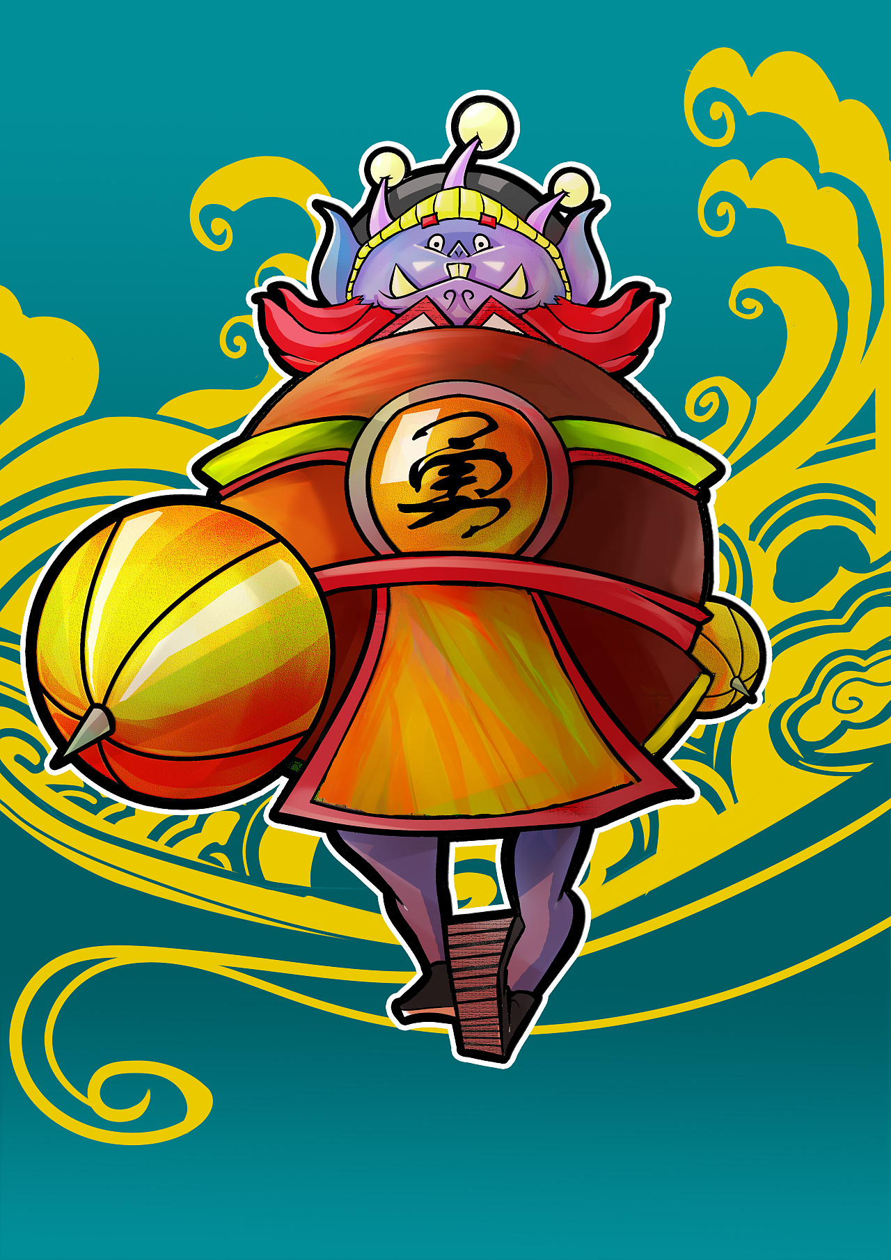 哪吒闹海——人物插画设计