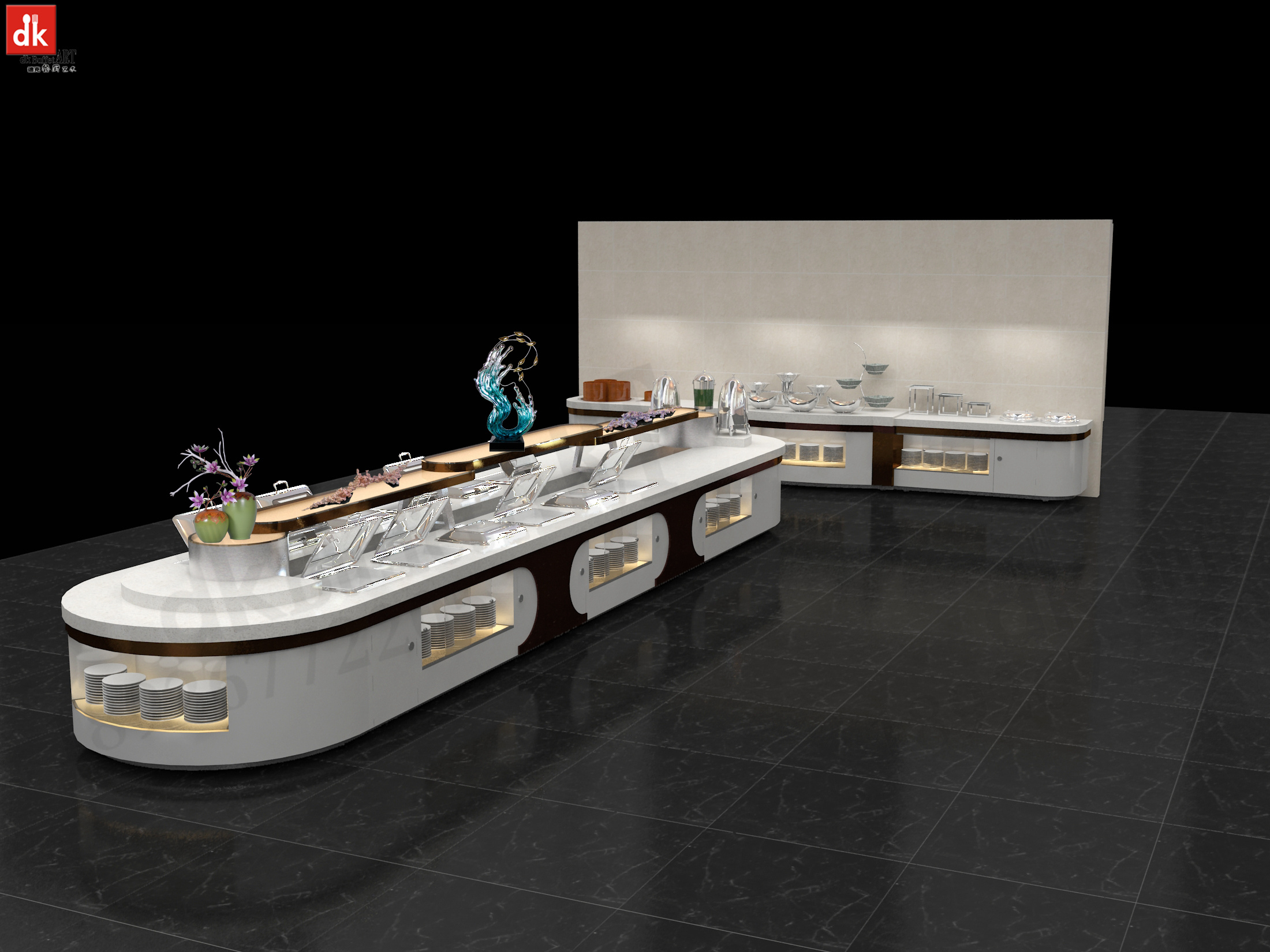 设计定制自助餐台,自助餐台装修效果图方计方案制作