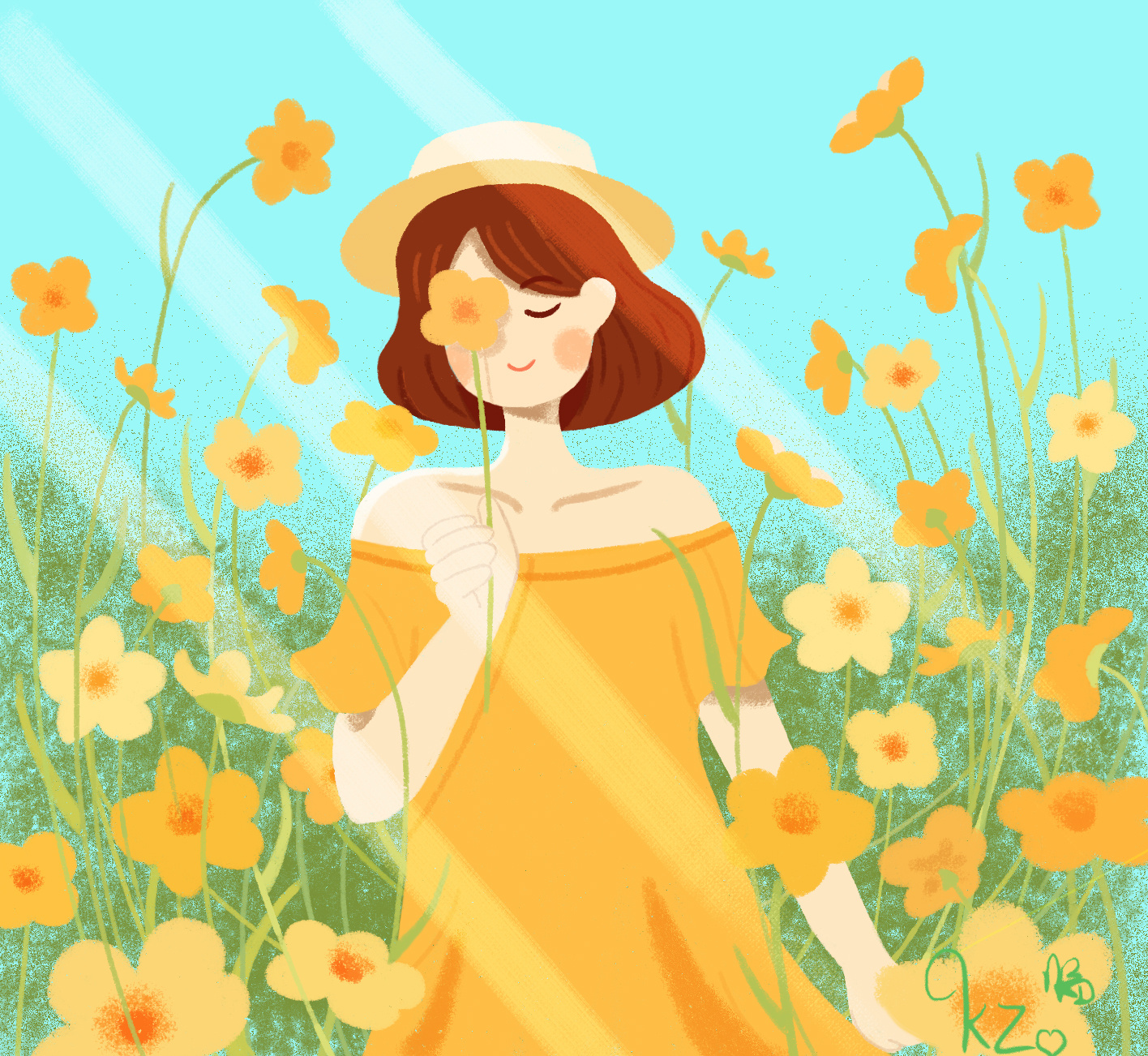 插画练习#小黄花