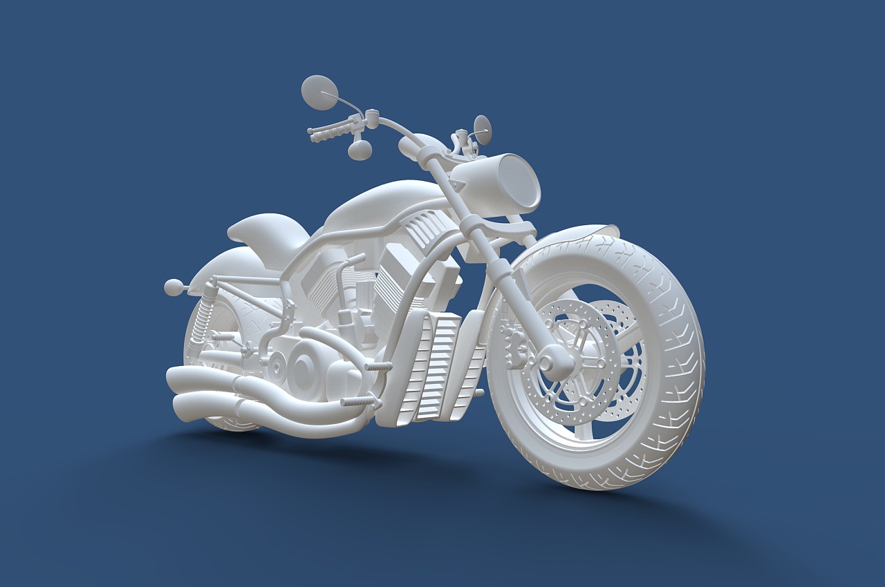 一个摩托车建模练习|三维|机械/交通|Latte12 - 原创作品 - 站酷 (ZCOOL)