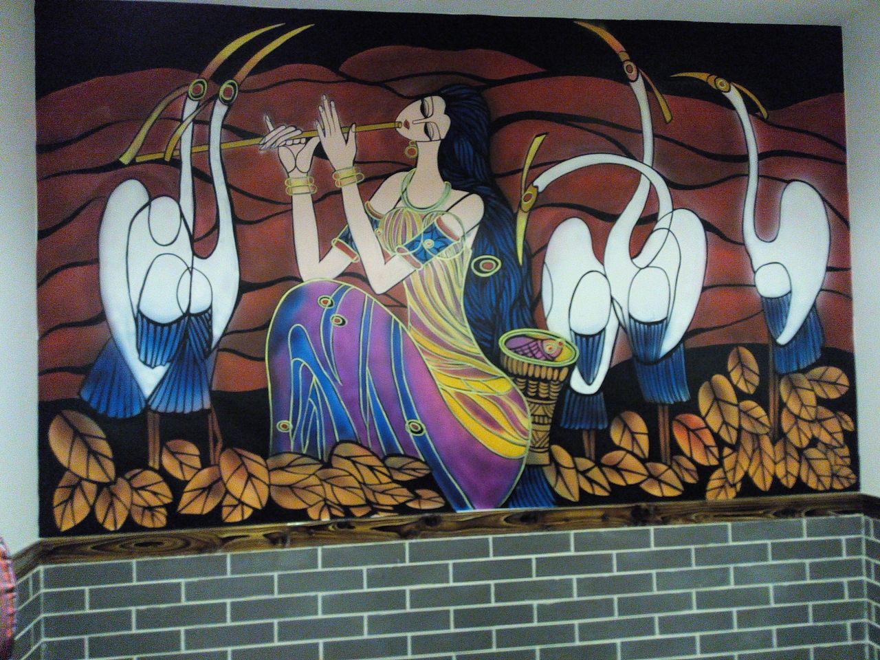 一组傣族风情墙绘作品