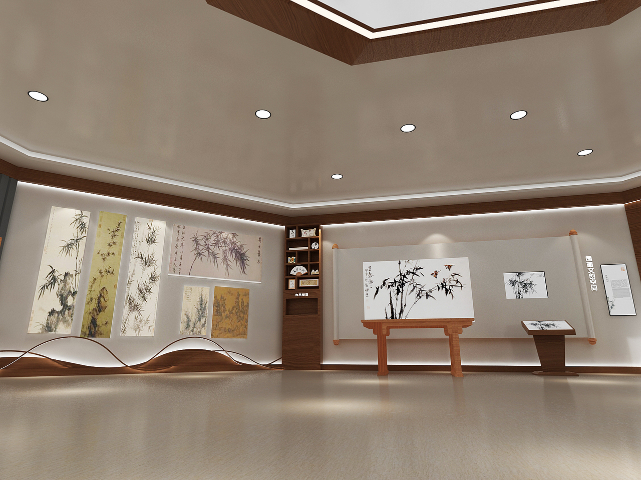 书法展厅3D效果图（图ZMjkxMzE1NDY4） - 建筑/空间 - 站酷设计师3D设计联系我原创素材 - 站酷ZCOOL