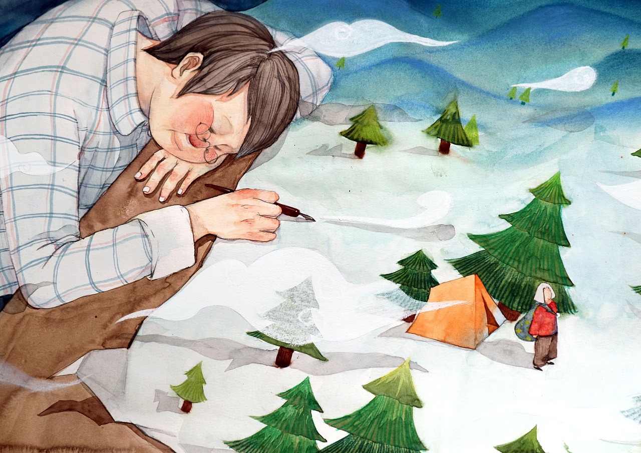 《我的诗》顾城——插画#以诗写诗