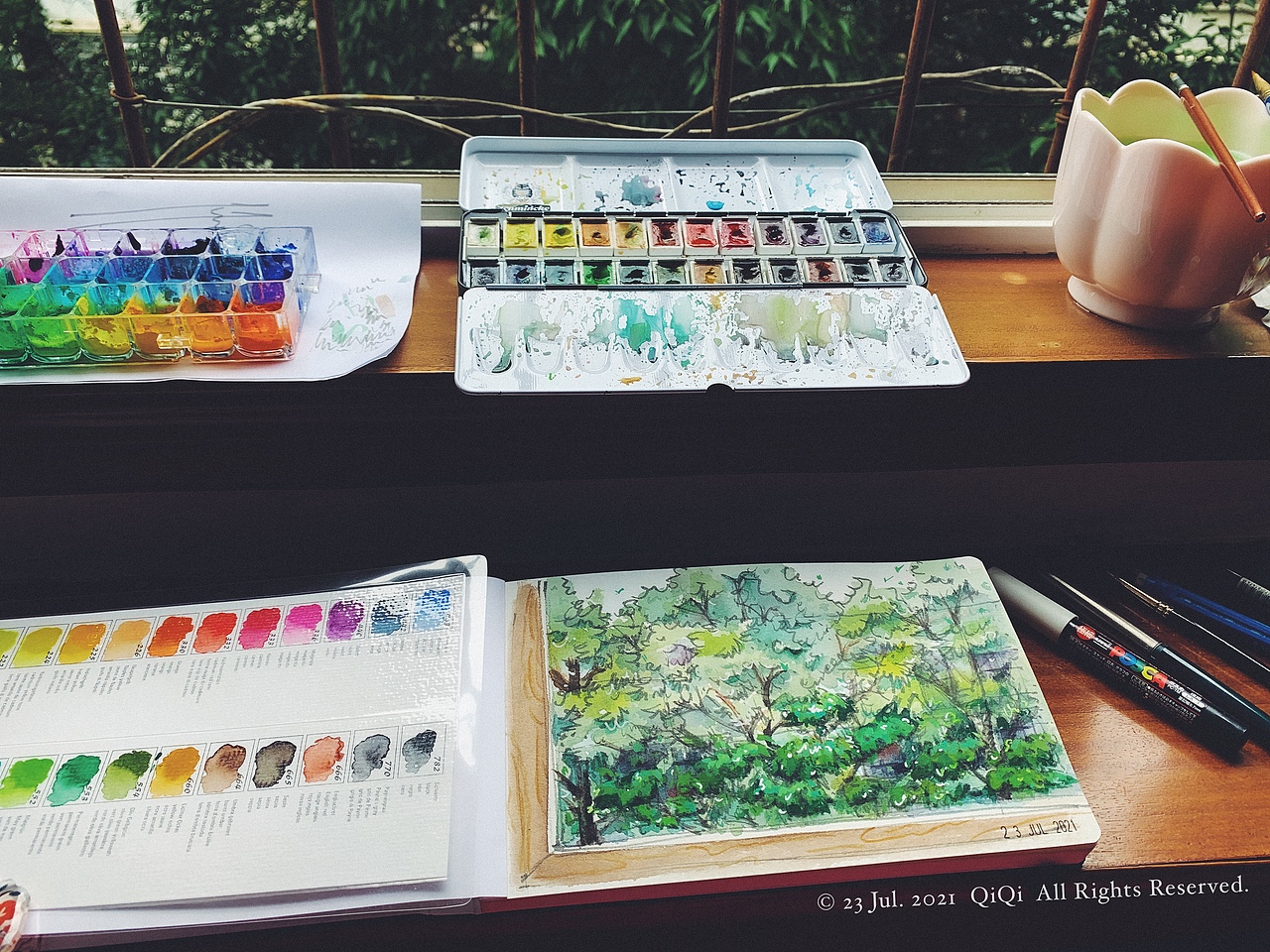 水彩风景 | 窗外