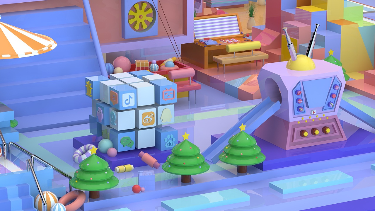 c4d建模|三维|场景|黄幺幺 - 原创作品 - 站酷 (zcool)