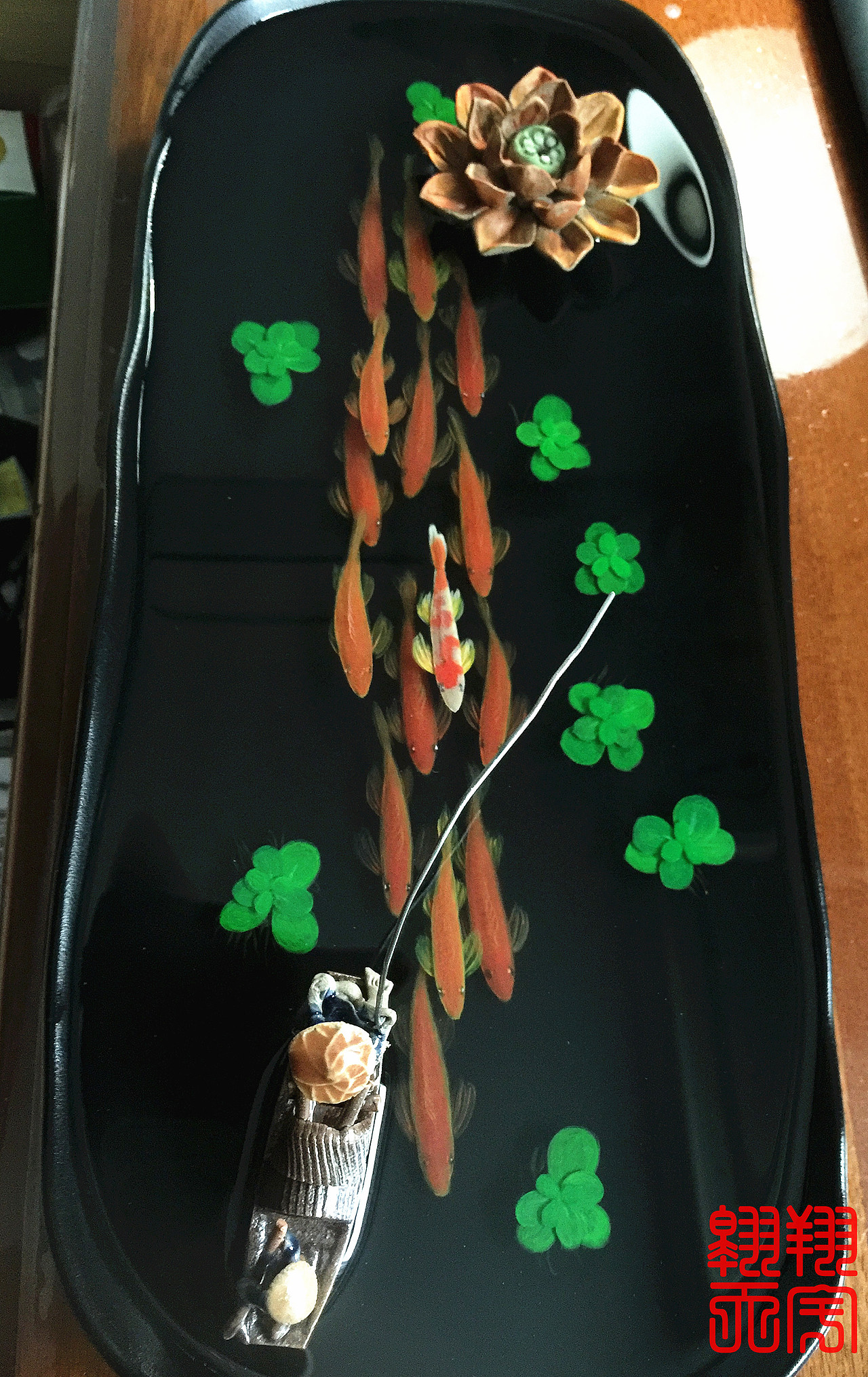 【树脂鱼画】长黑盘 渔舟唱晚（图ZNTIyOTI0NjA=） - 其他手工艺 - 站酷设计师翱翔天宇原创素材 - 站酷ZCOOL