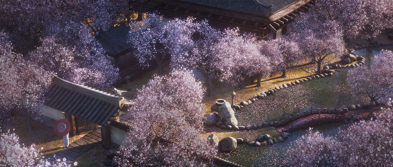 《古都》春天樱花场景 古日本风格帧练习作品（图ZMjU3NDYyODc2） - 场景 - 站酷设计师是水桶吧原创素材 - 站酷ZCOOL