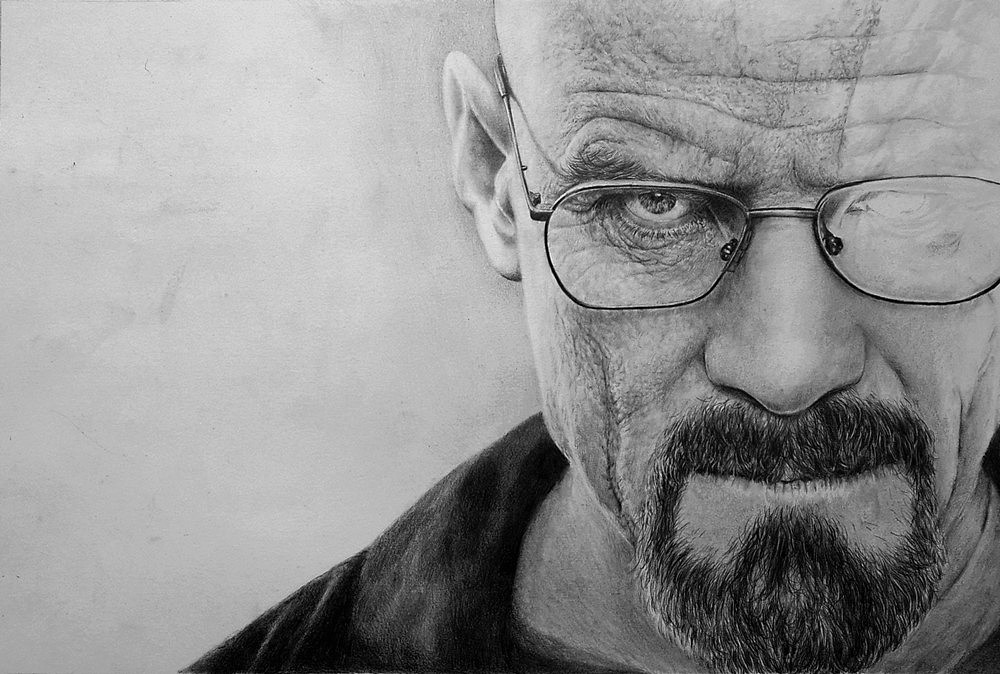 王F_手绘人物《绝命毒师》Walter White（图ZMTY1OTE5ODg=） - 绘画 - 站酷设计师王F_原创素材 - 站酷ZCOOL