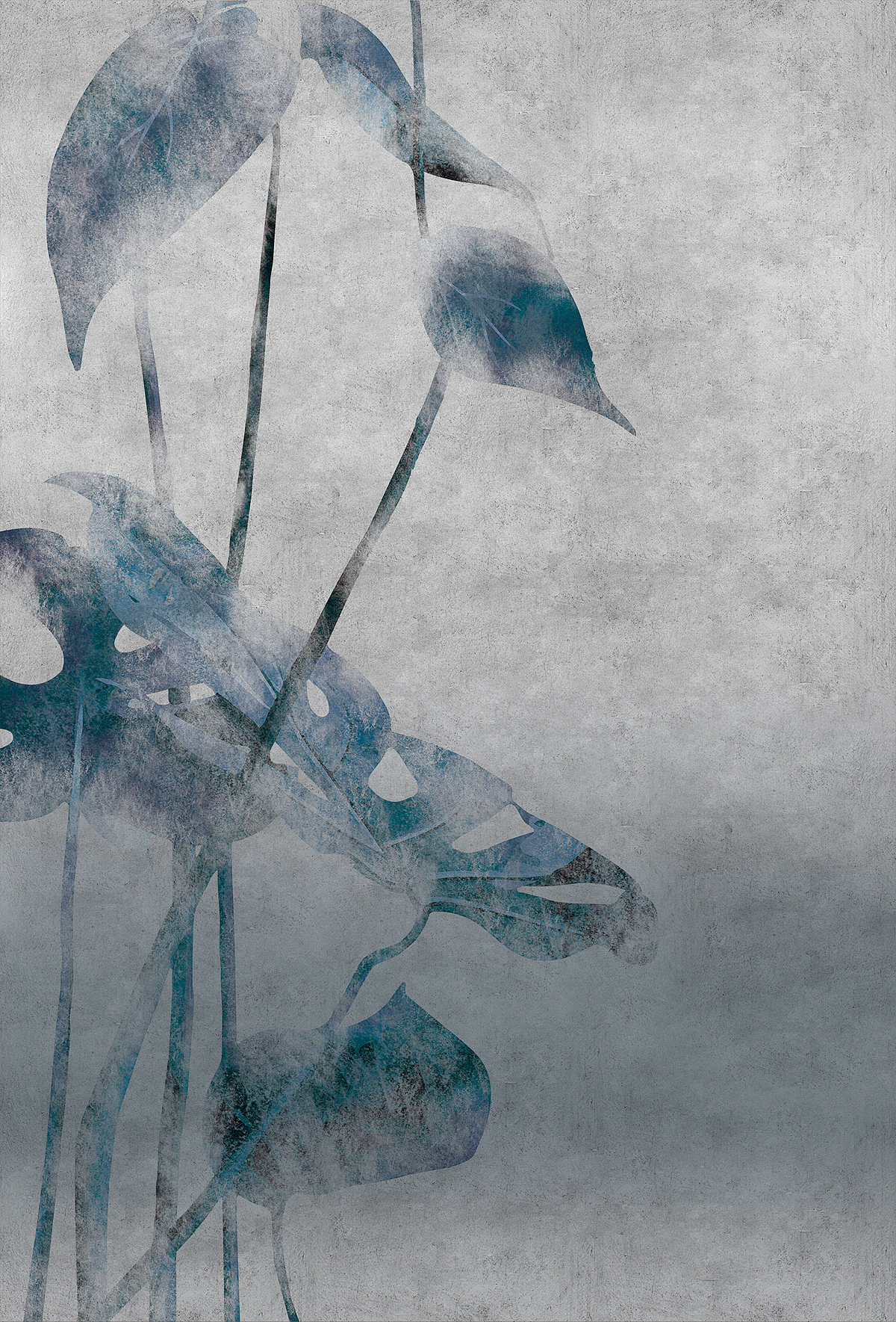 newdeco新蒂克定制壁画 新中式水墨背景墙壁纸 leaf叶