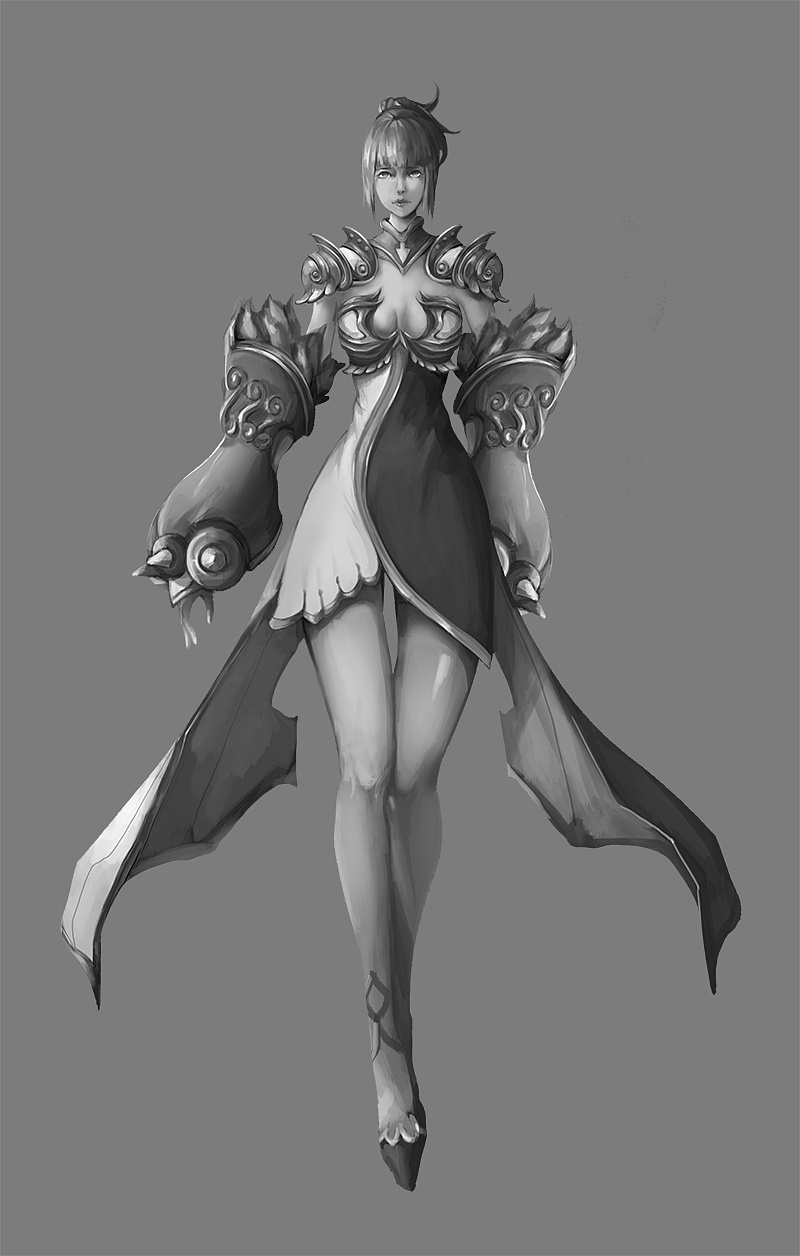 黑白练习|插画|游戏原画|riko1027 - 原创作品 - 站酷 (zcool)