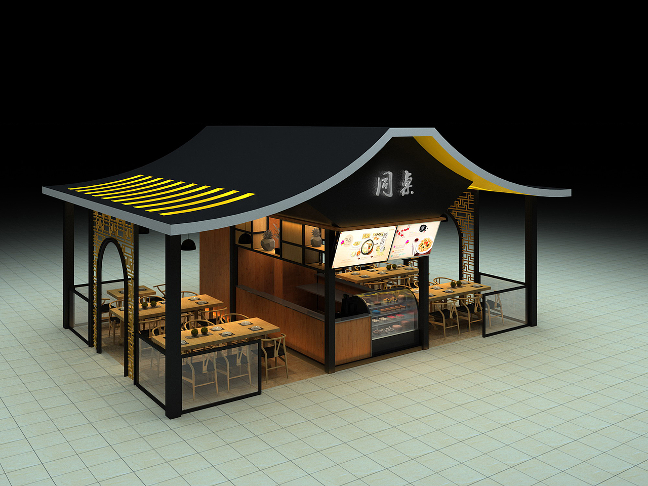 同桌餐饮店面设计效果图