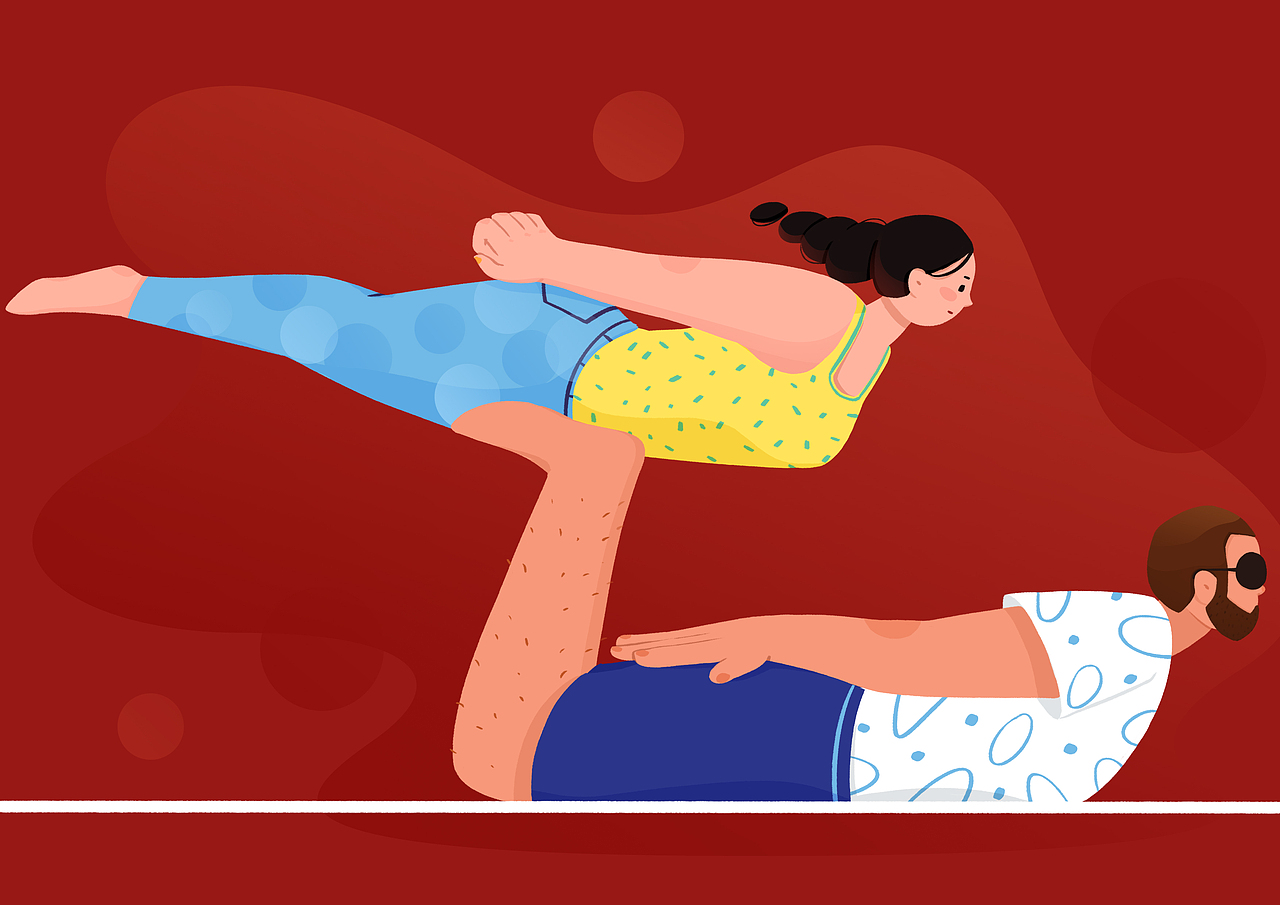 Couple Yoga（图ZMjE5NjI2OTMy） - 创作习作 - 站酷设计师白开水煮蛋原创素材 - 站酷ZCOOL