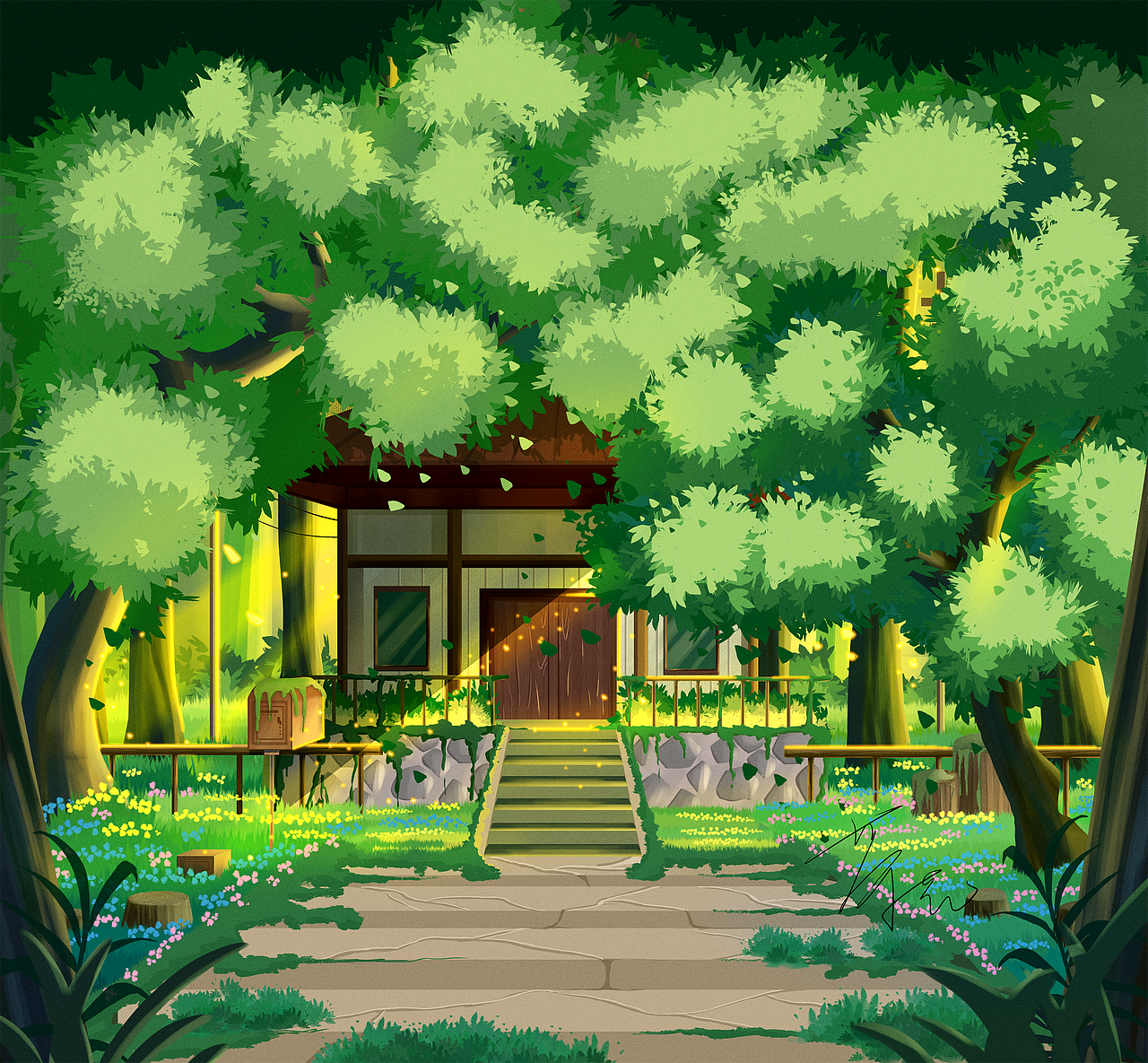 森里小屋（图ZMjk1OTMwNTQ0） - 商业插画 - 站酷设计师吐泡泡的大橘子原创素材 - 站酷ZCOOL