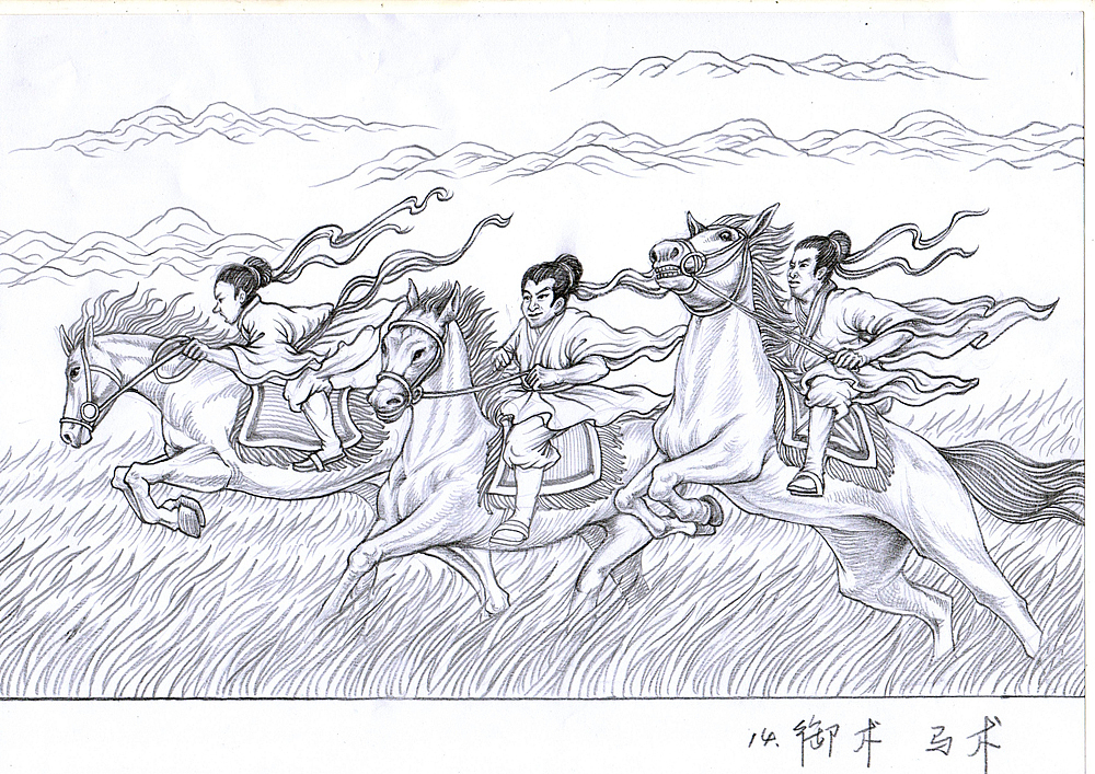 《古代体育运动》浮雕草图