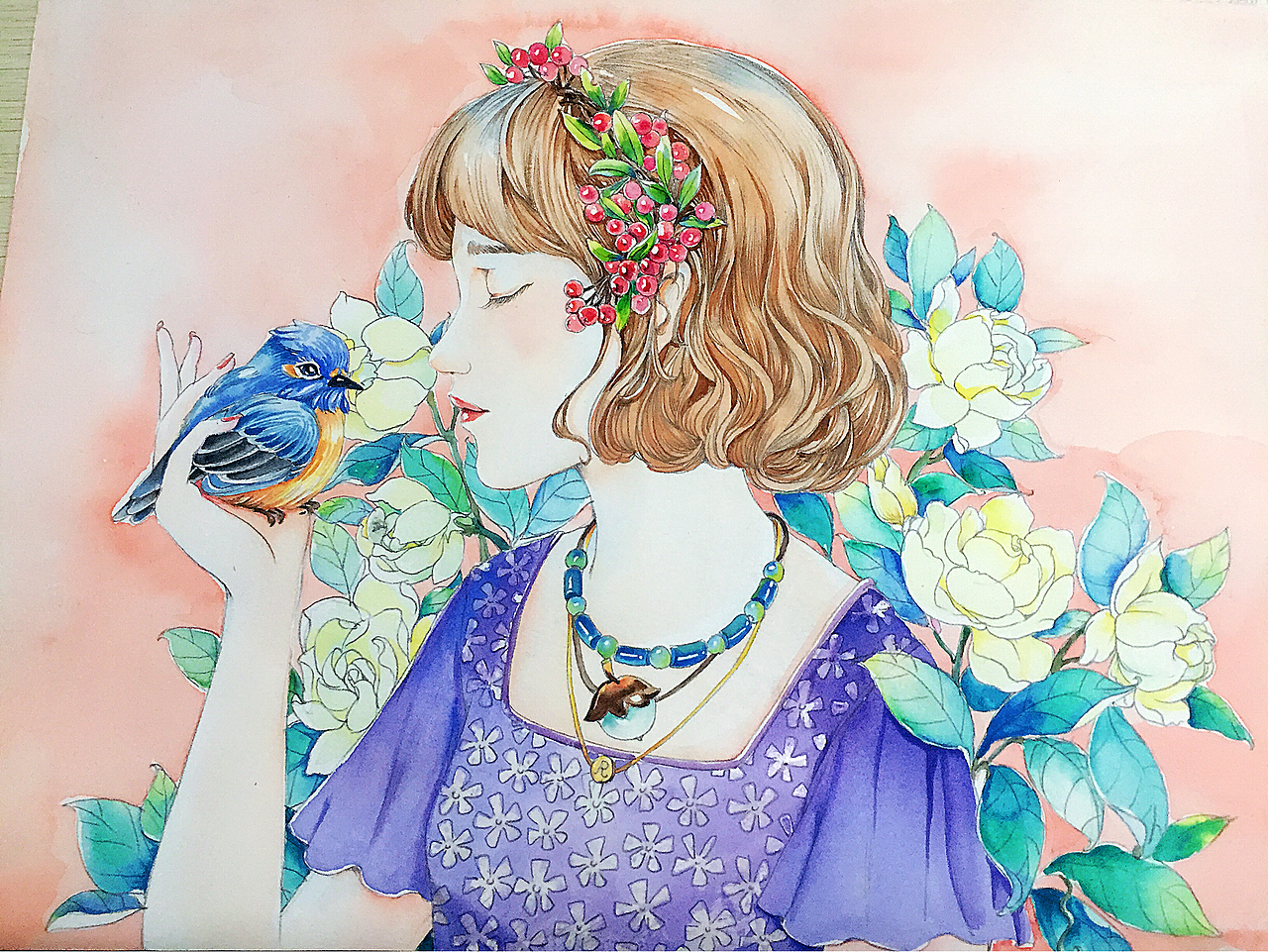 午后小涂森女系列（图ZNzEwMTQyNzY=） - 商业插画 - 站酷设计师口口韩原创素材 - 站酷ZCOOL