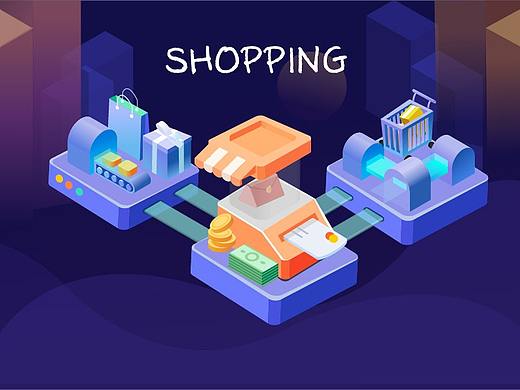 2.5D天空之城插画