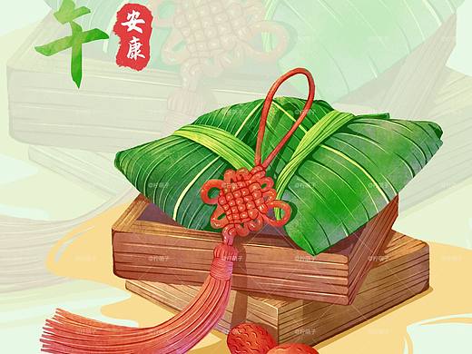 手绘扁平肌理插画｜端午安康