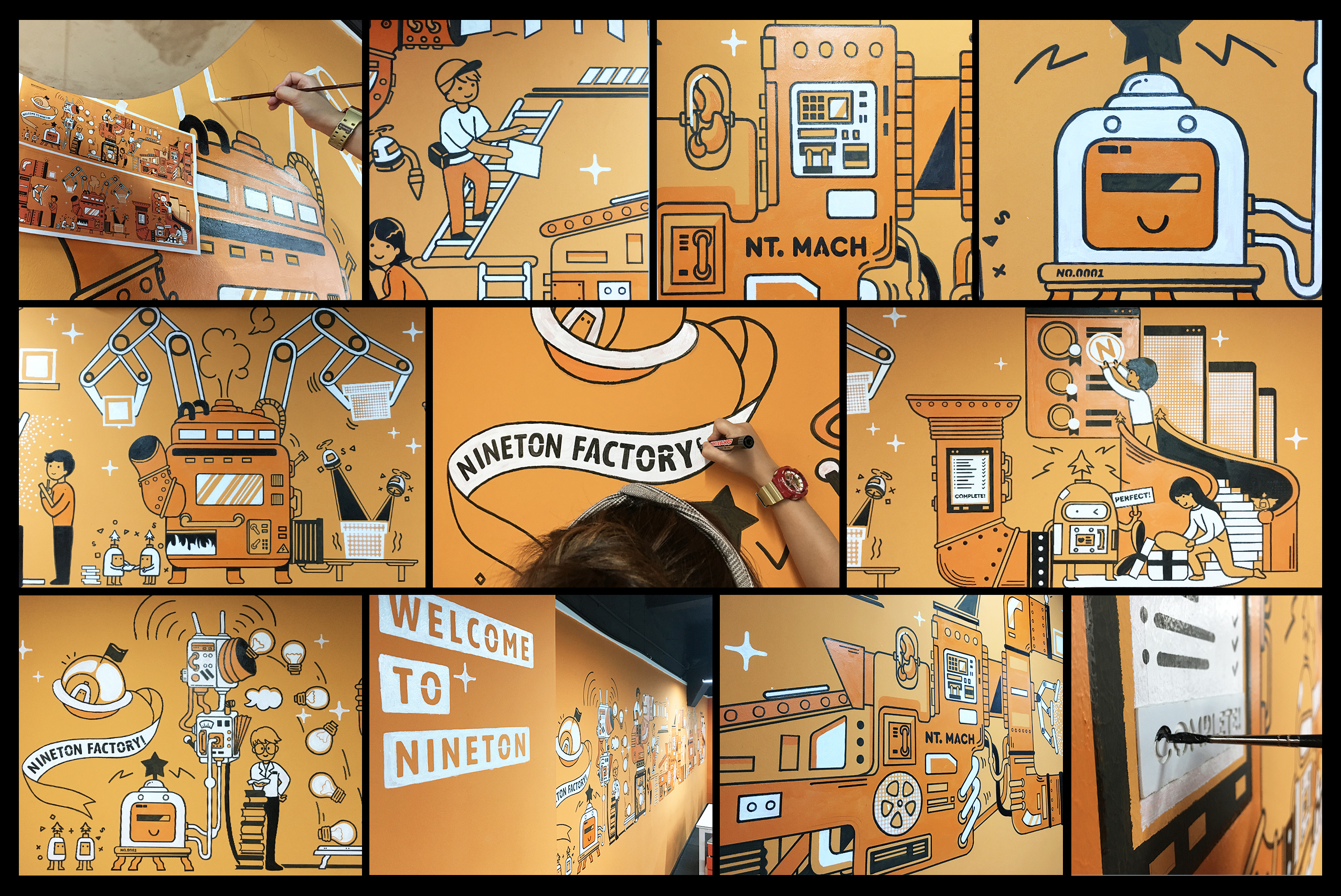 企业文化墙「生产与制造」|插画|插画习作|青争_ - 原创作品 - 站酷