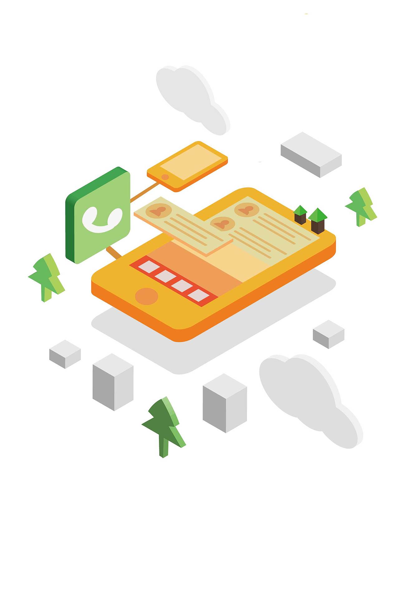 2.5d手机立体插画练习