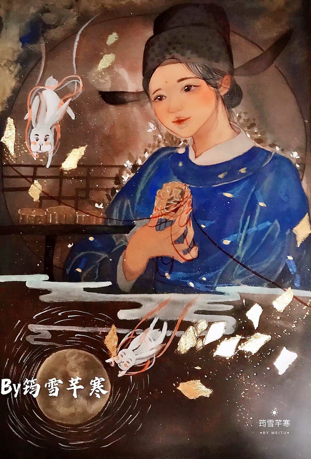 天官赏月(颜彩)