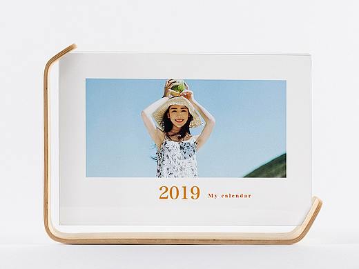 2019年台历，简美台历，木质相框日历