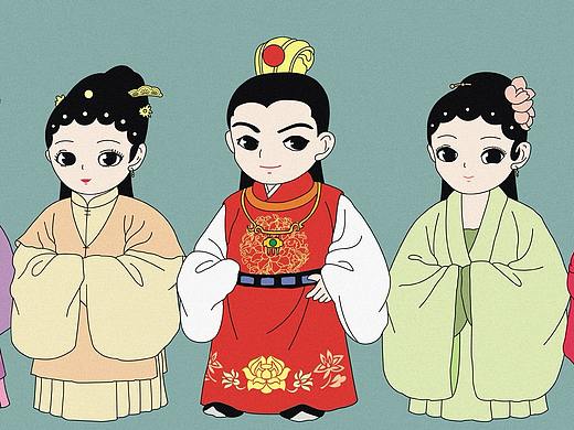 莫兰迪古典 红楼梦 人物卡通形象#青春答卷2018#