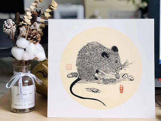 鼠年装饰画 版画