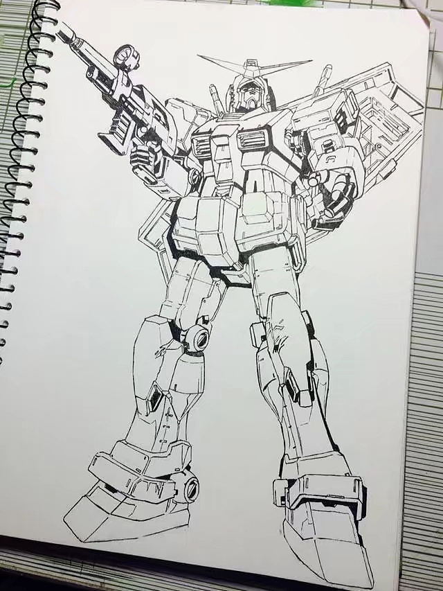 临摹机动战士高达rx-78-2,彩铅画_小柯手绘工作室-站酷zcool