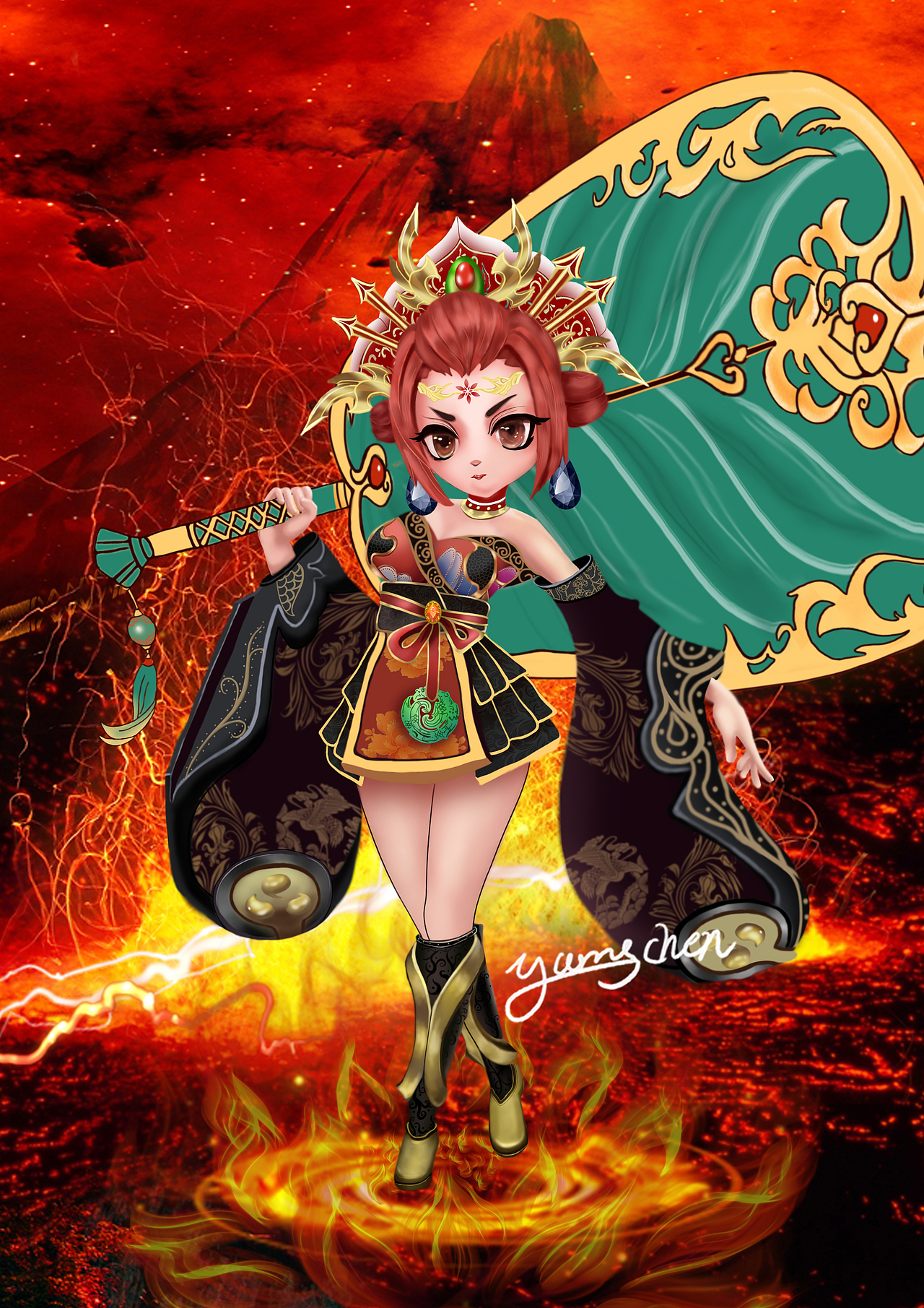 个人原创铁扇公主的角色设计,有个人版权,请勿用于商业