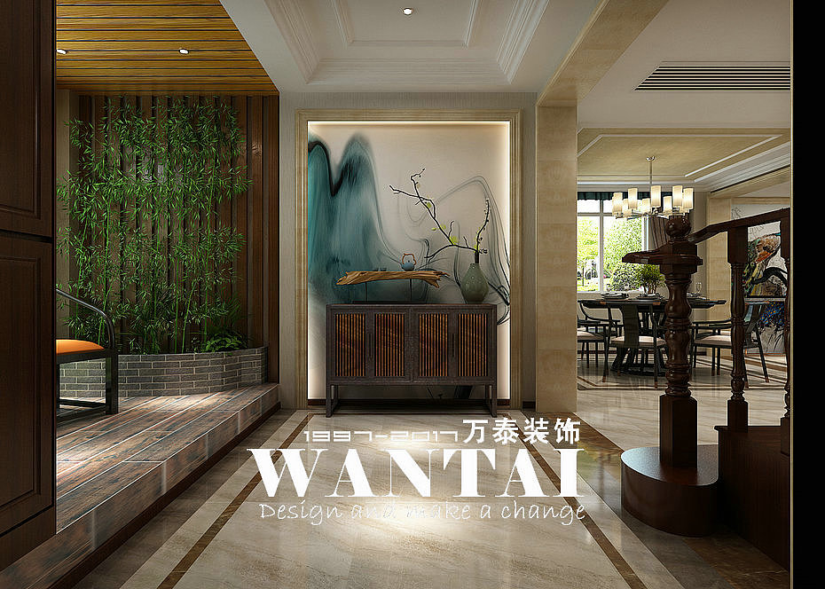 泰安新湖绿园226平复式新古典中式混搭风格装修效果图（图ZODUzMDIwMTI=） - 建筑/空间 - 站酷设计师泰安小胖装修原创素材 - 站酷ZCOOL