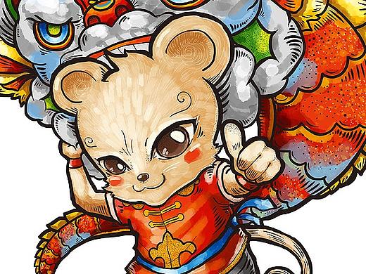 【饭饭饭の插画集】鼠年贺图 国潮插画！（个人主页-ZNDExNzg2MzI=） - 商业插画 - 站酷设计师饭饭饭桑原创素材 - 站酷ZCOOL