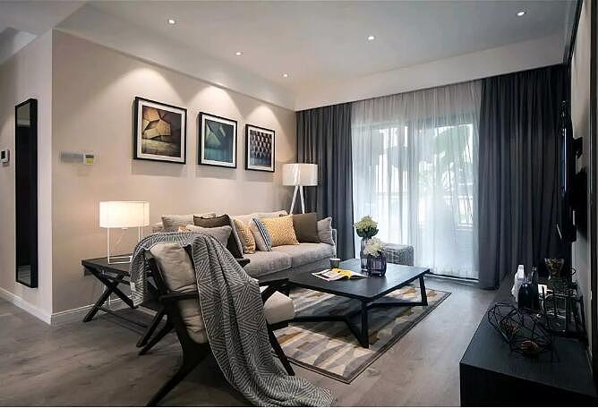 开祥御龙城90平现代简约风格三居室装修案例欣赏---客厅