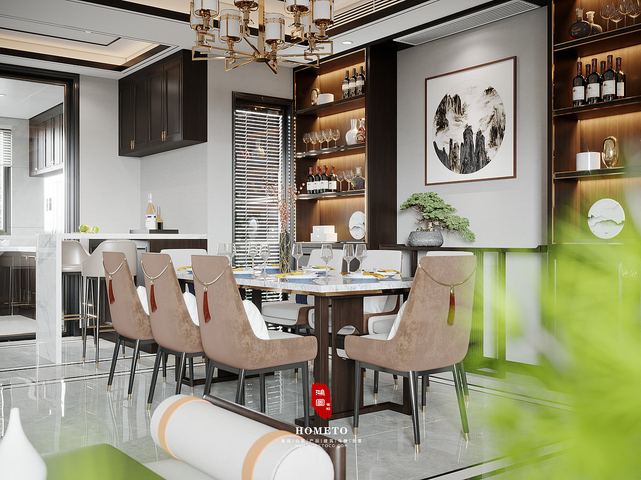 嘉定区 · 绿地天呈 - 客餐厅（图ZMjE4NjMyMDM2） - 家装设计 - 站酷设计师鸿图世纪原创素材 - 站酷ZCOOL