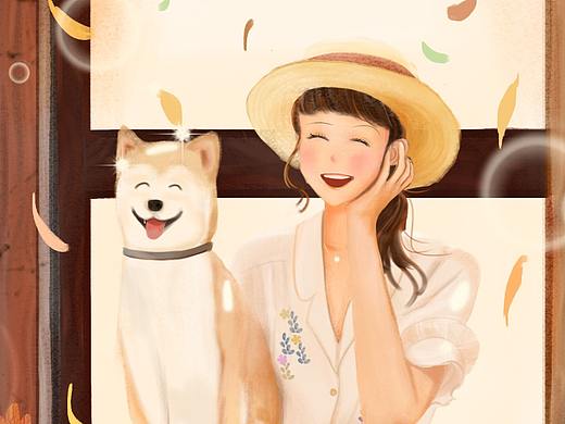 和狗子合影（个人主页-ZNTY3ODk4MDA=） - 创作习作 - 站酷设计师插画师Pingple原创素材 - 站酷ZCOOL