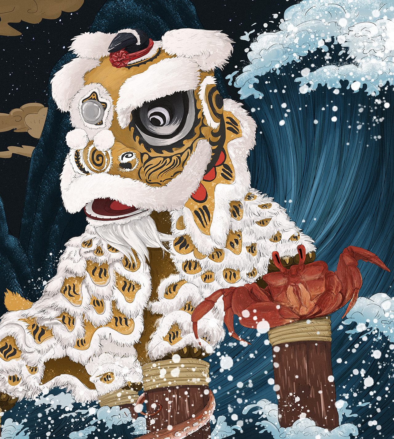 『狮与蟹』|插画|概念设定|c小耳朵x_原创作品-站酷zcool