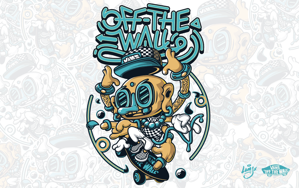 #VANS艺术家# ALL-ROUND SKATER（图ZMTE0ODI4MTY0） - 新锐潮流插画 - 站酷设计师XIONGMU_熊木原创素材 - 站酷ZCOOL