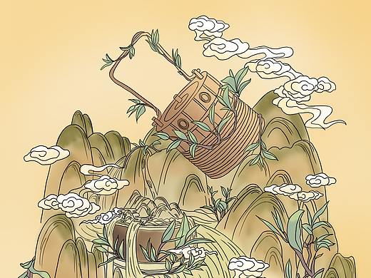 手绘山水