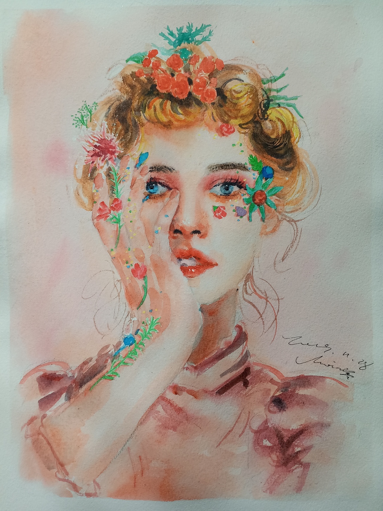 今日照片水彩写生