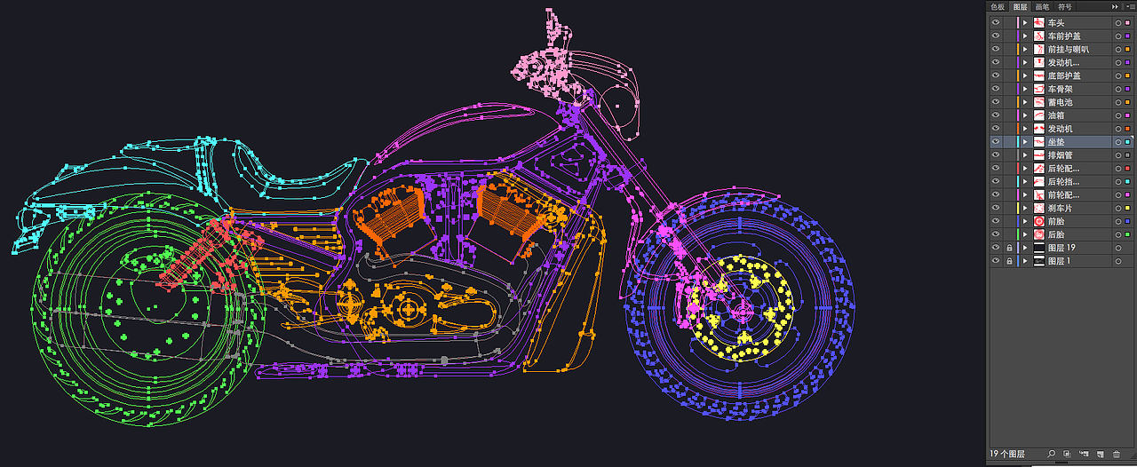 Harley Davidson 绘制过程（图ZMTE3ODMyNDY0） - 图标 - 站酷设计师FlyPark原创素材 - 站酷ZCOOL
