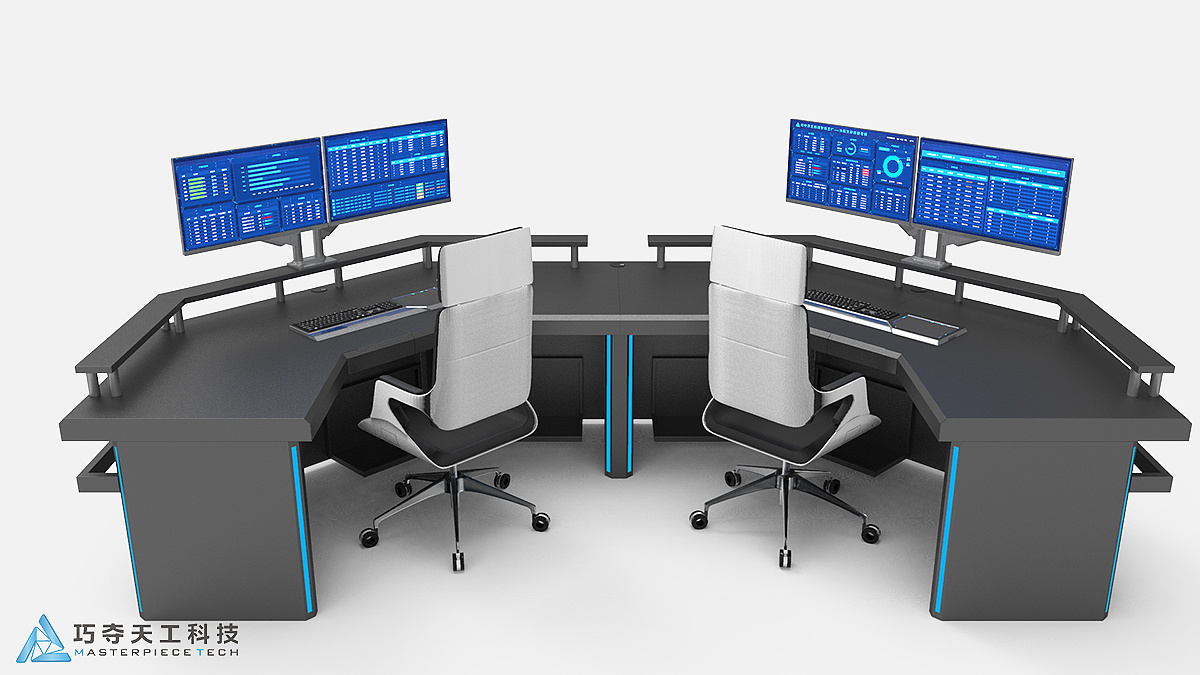 巧夺天工科技-双工位双屏分析工作站(无地台)