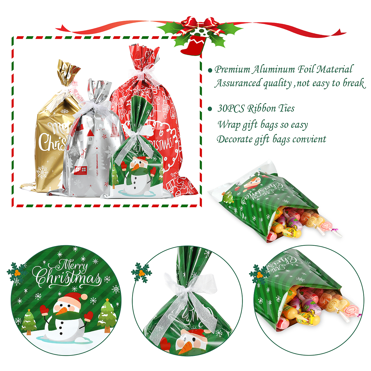 金洲视觉 亚马逊摄影设计拍摄精修 圣诞节袋子礼品套装