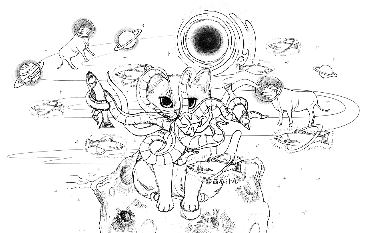 噬元兽-猫粮包装设计（图ZMjYwOTIyOTky） - 商业插画 - 站酷设计师西瓜汁儿MZ原创素材 - 站酷ZCOOL