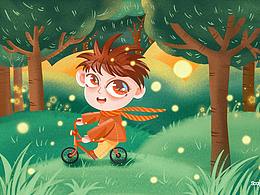 紀(jì)念兒子學(xué)會(huì)騎自行車，五周歲余二月