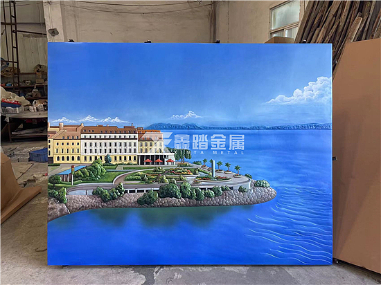 彩绘壁画墙体全铜浮雕手工锻铜园林景观艺术