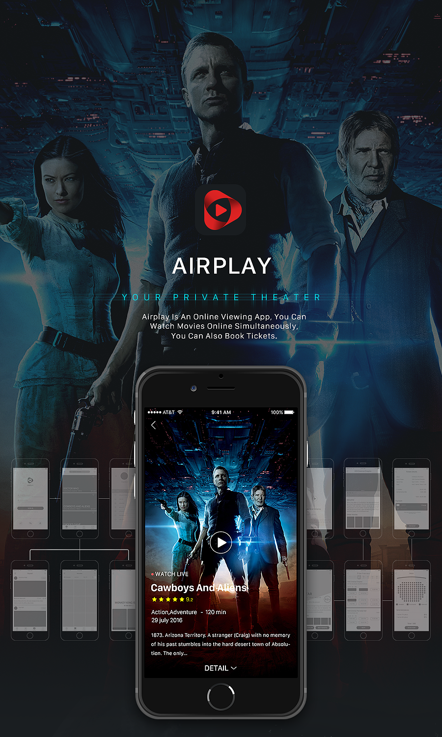 AirPlay私人影院APP(图ZNjk0Mjc3MTI=) - APP界面 - 站酷设计师双椒鱼原创素材 - 站酷ZCOOL